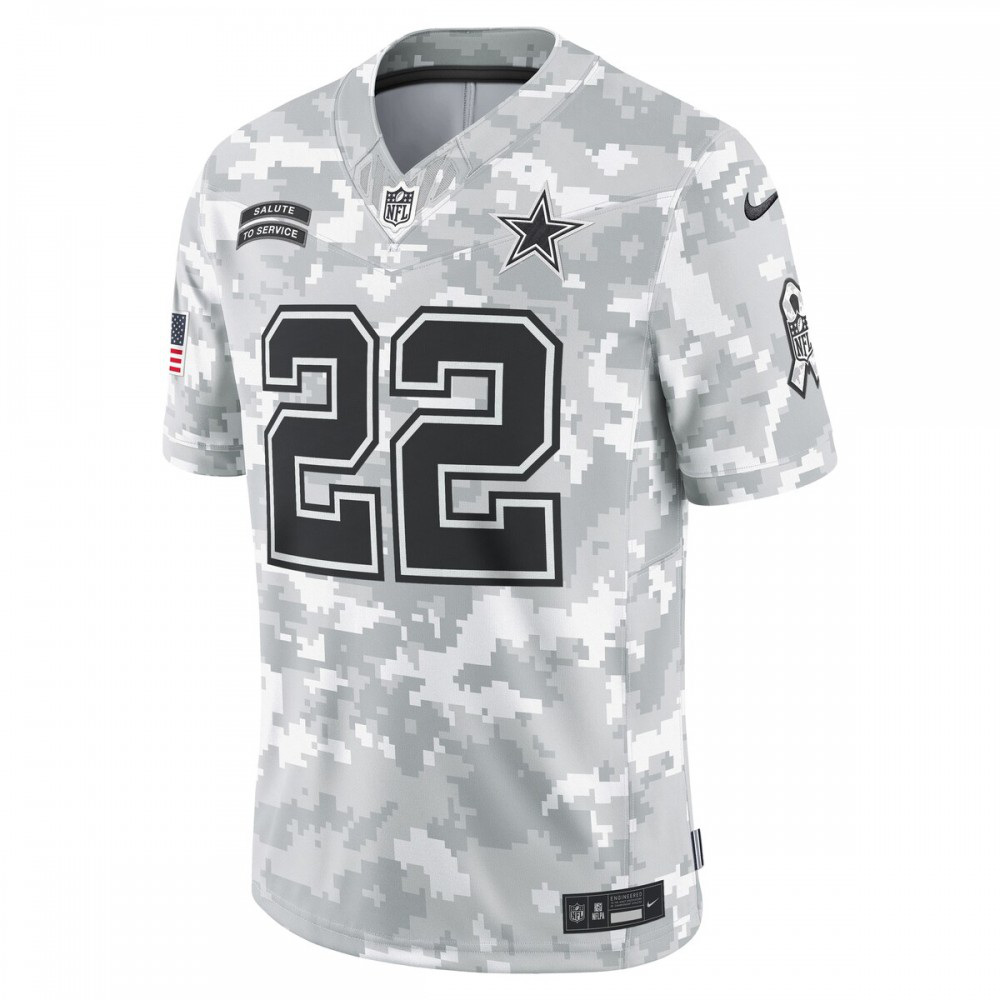 Emmitt Smith Dallas Cowboys Nike 2024 Salute to Service Retired Player Limited Jersey - Arctic Camo-GridironStore